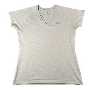 Under Armour Womens M Gray Semi-Fitted V-Neck HeatGear Performance Tee